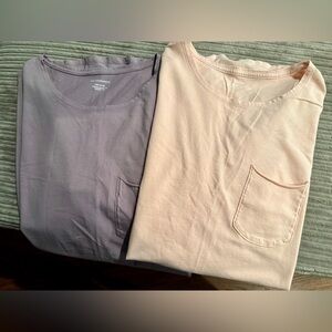 Like new, never worn.  Set of 2 oversized tunic t-shirts w/pocket.